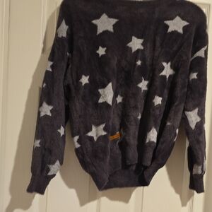 Simply Southern Charcoal Crewneck Sweater with White Stars